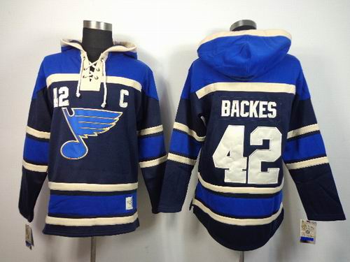 reebok St Louis Blues BACKES #42 blue NHL hooded sweatshirt reebok St Louis Blues BACKES #42 blue NHL hooded sweatshirt