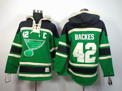 reebok St Louis Blues BACKES 42 green men nhl ice hockey  jerseys